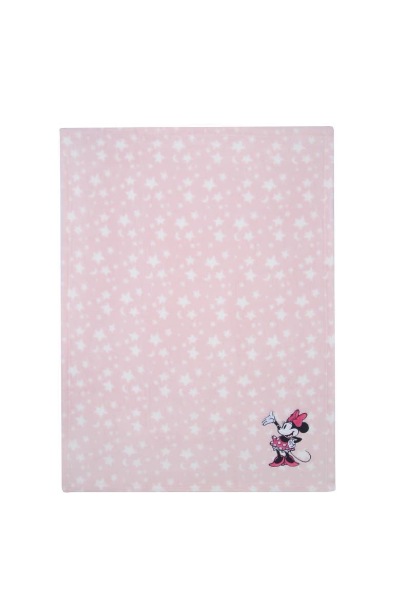 Lambs & Ivy Disney Baby Minnie Mouse Stars Soft Fleece Baby Blanket, Alternate, color, Pink