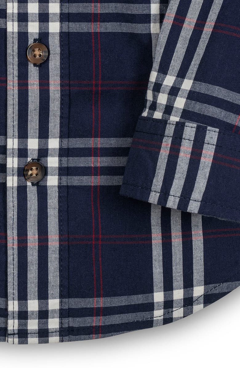 Hope & Henry Kids' Organic Stretch Poplin Long Sleeve Button Down Shirt, Alternate, color, First Day Plaid