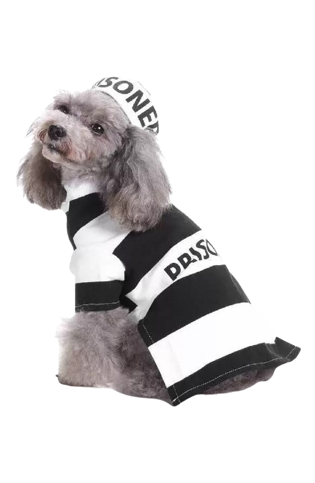 PET LIFE The Pet Life Striped Retro Inmate Prisoner Pet Costume