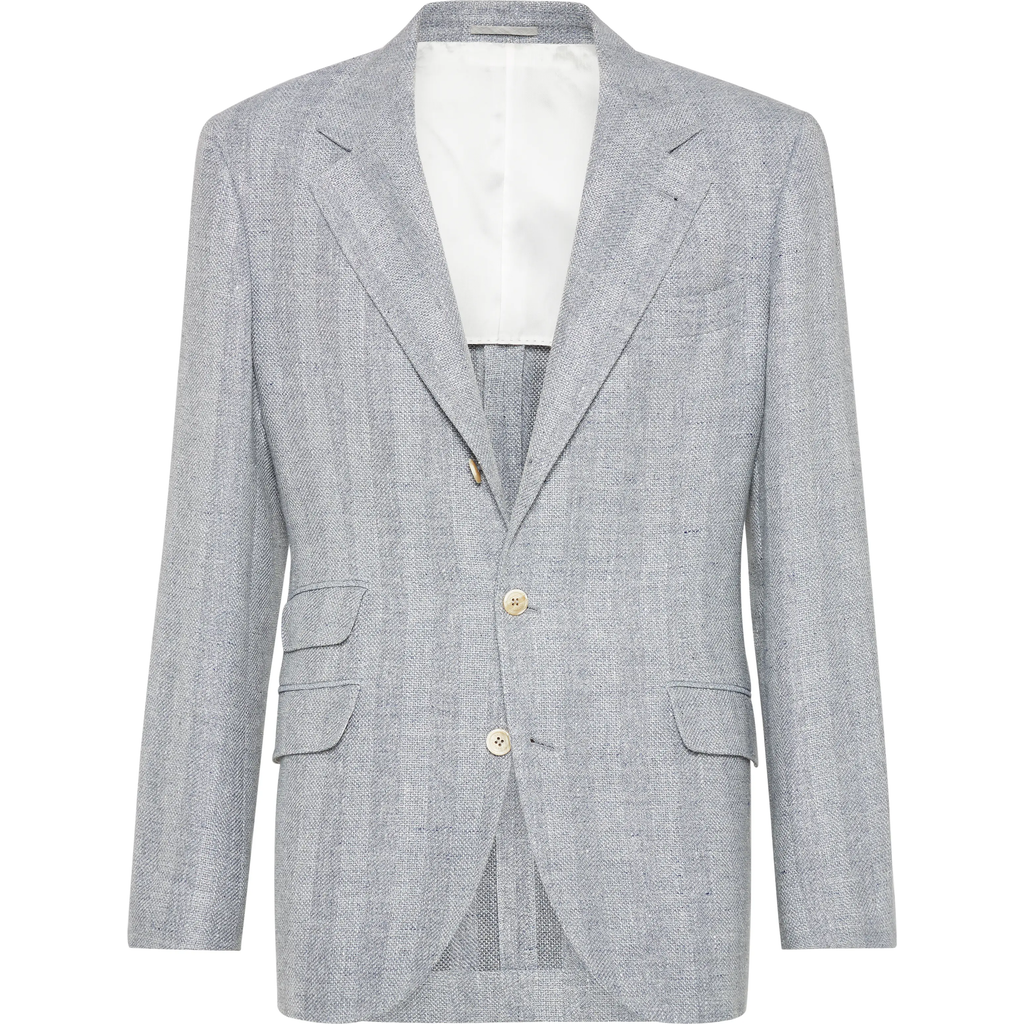 BRUNELLO CUCINELLI BRUNELLO CUCINELLI DIAGONAL TWILL UNCONSTRUCTED BLAZER