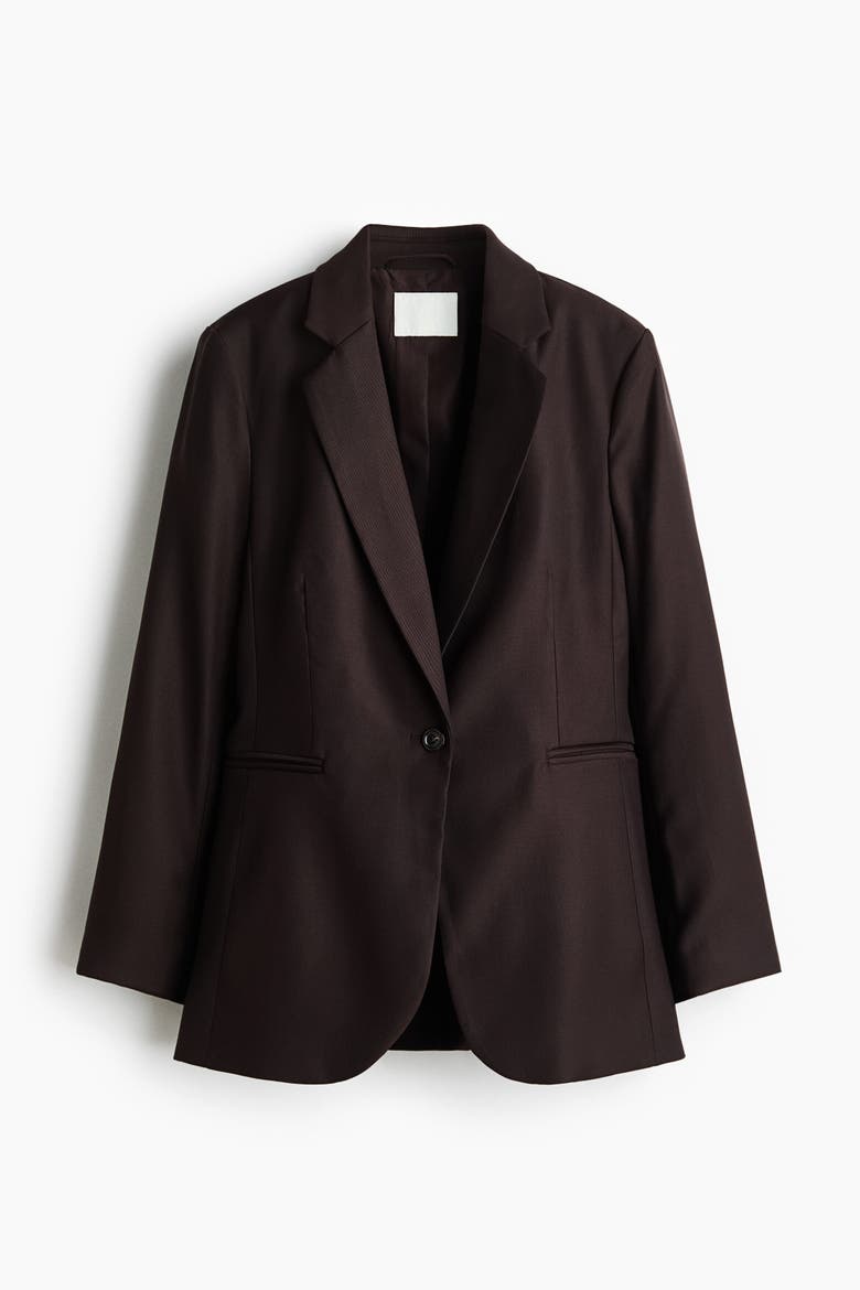 Single-breasted Blazer, Alternate, color, Dark brown