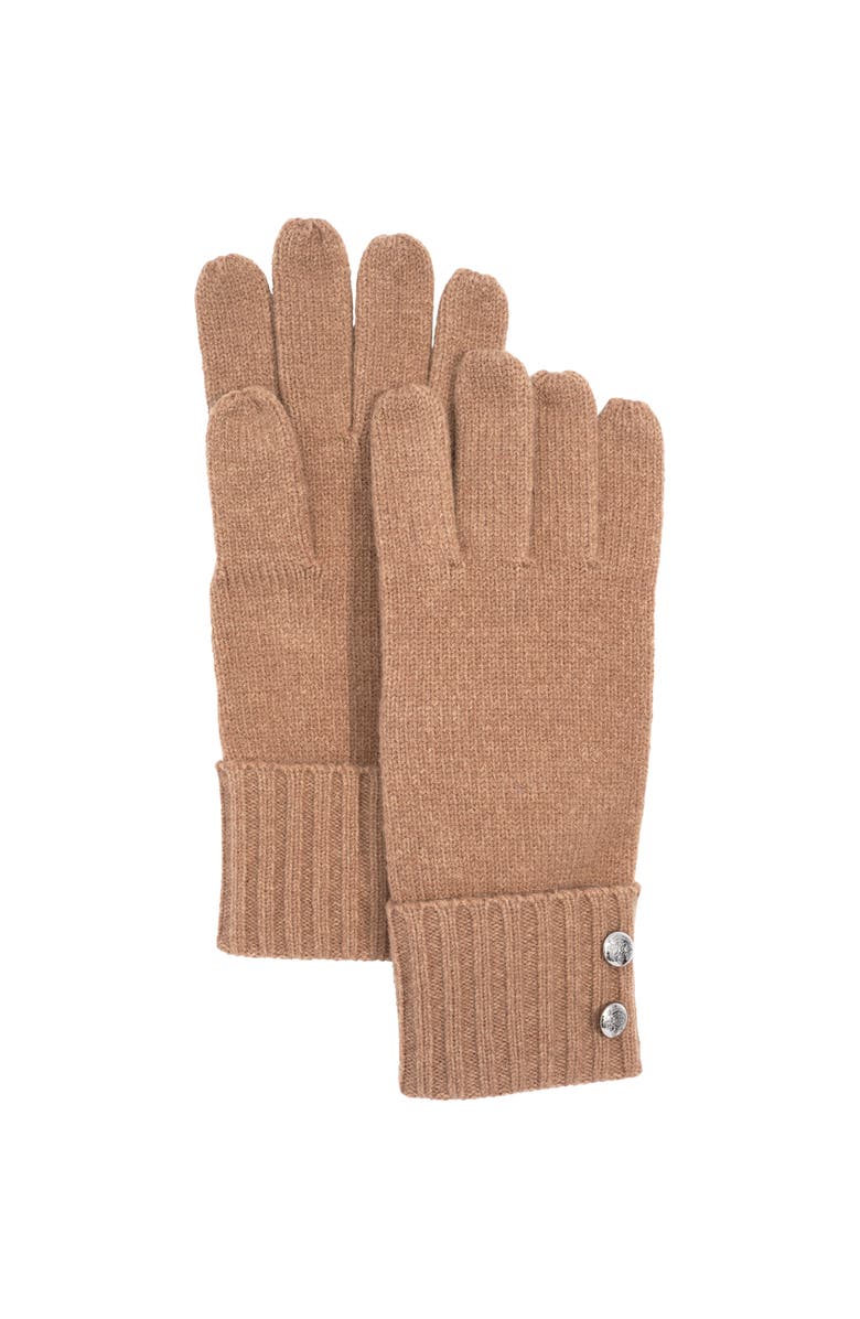 ZZDNU Lauren Ralplh Lauren Crest Knit Glove, Alternate, color, Adirondak Heather