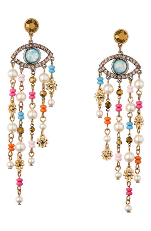 Evil Eye Chandelier Earrings