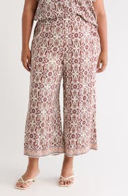 MAX STUDIO Print Crop Wide Leg Pants