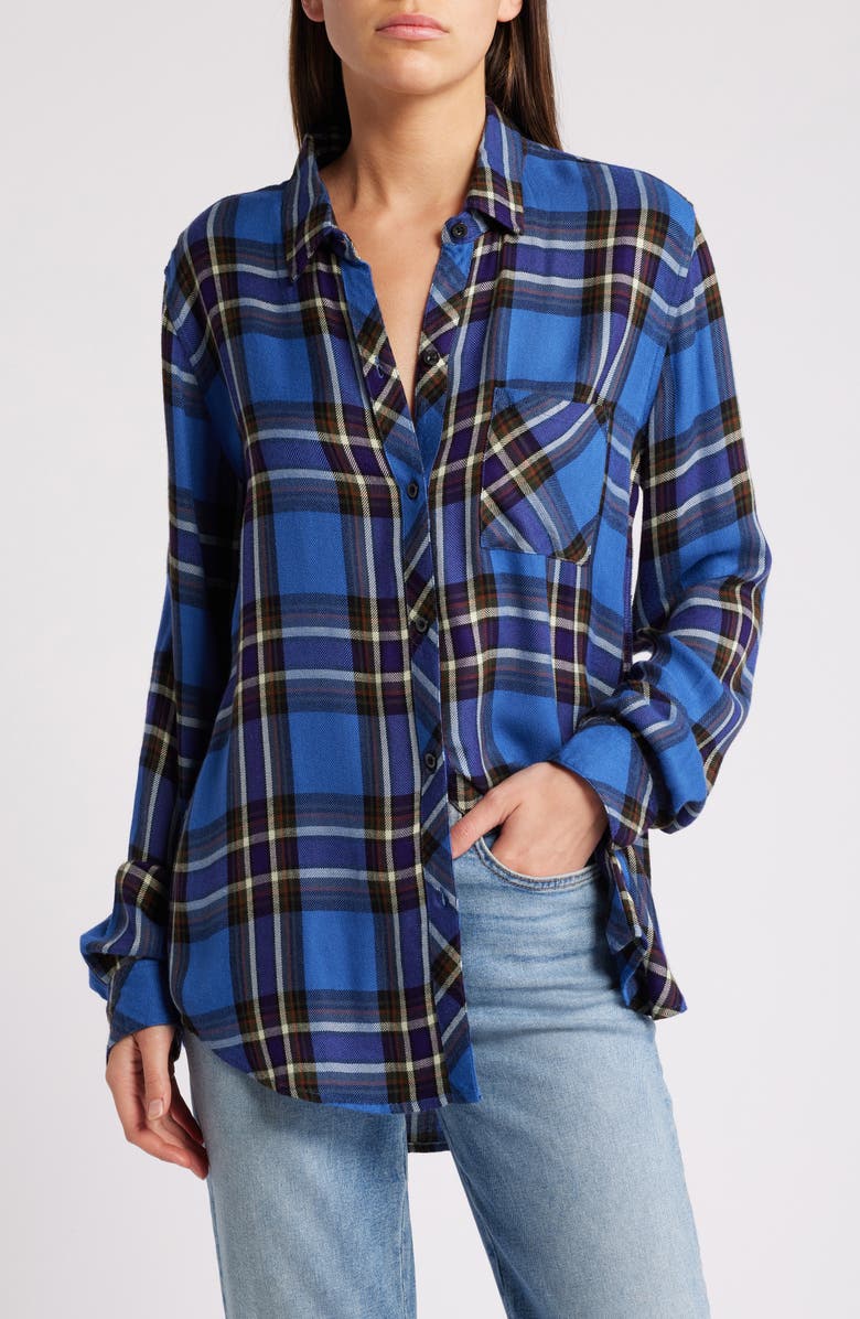 Rails Hunter Plaid Button-Up Shirt, Alternate, color, Sapphire Indigo