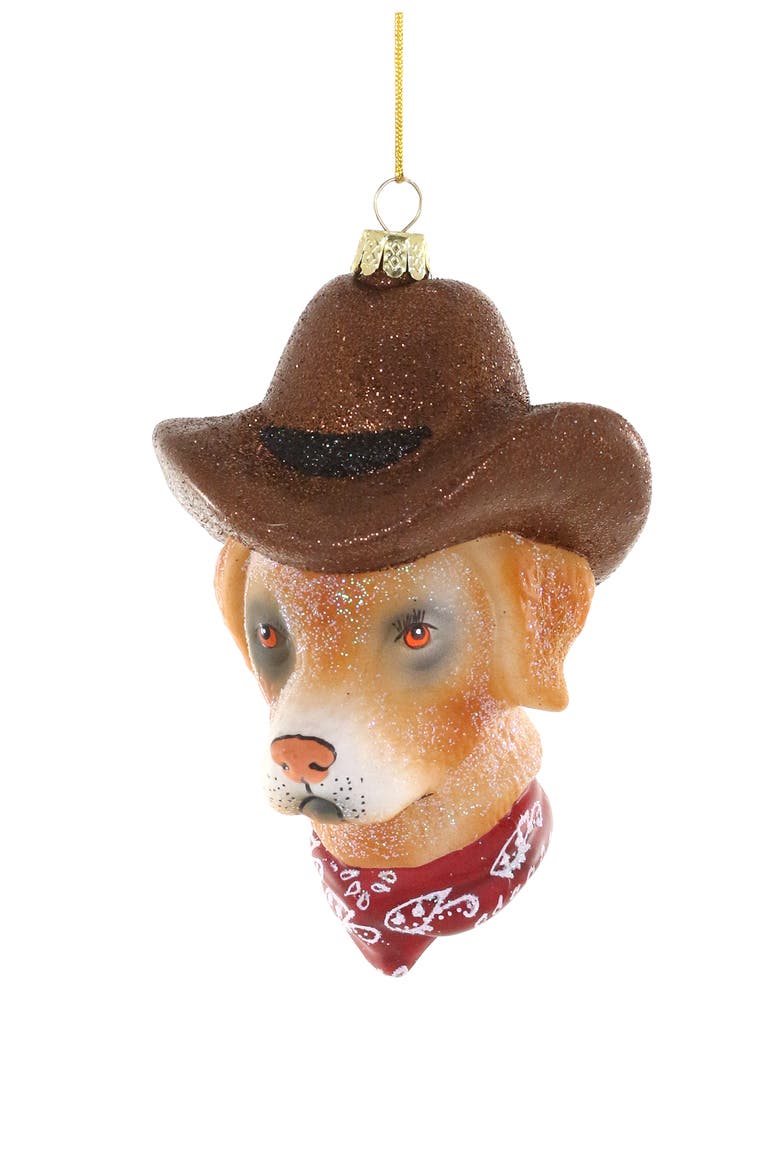 Wild West Puppy Ornament, Main, color, BROWN MULTI
