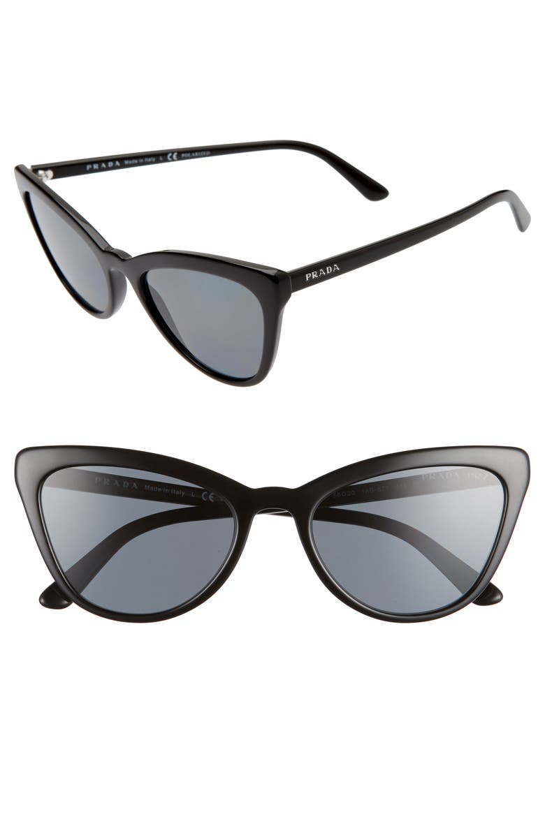 Prada 56mm Polarized Cat Eye Sunglasses, Main, color, 
