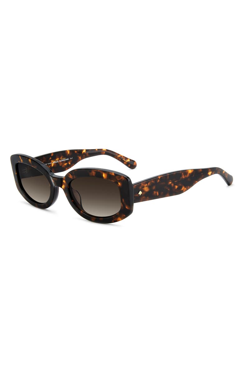 Kate Spade New York ailey 53mm gradient rectangular sunglasses, Alternate, color, Havana/ Brown Sf