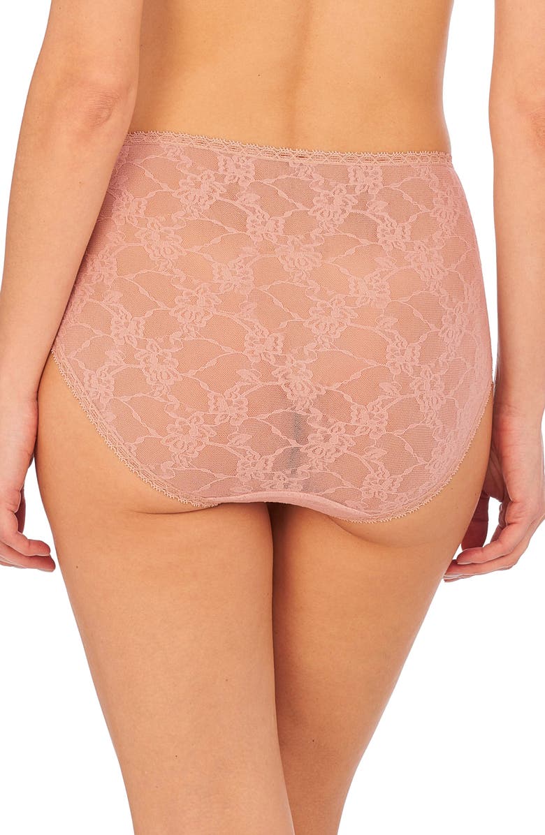 Natori Bliss Allure Lace French Cut Panties, Alternate, color, Rose Beige