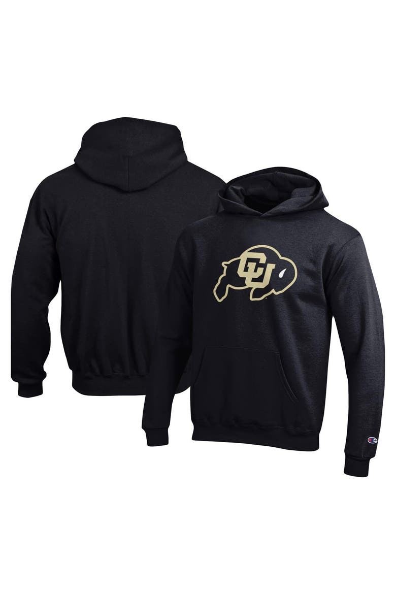 Youth Champion Black Colorado Buffaloes Powerblend Primary Logo Pullover Hoodie, Main, color, Black