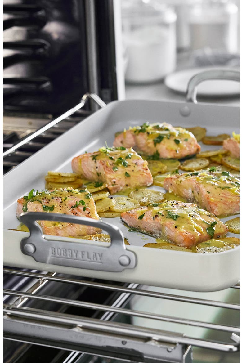 x Bobby Flay Ceramic Nonstick Double Burner Griddle, Alternate, color, CREAM