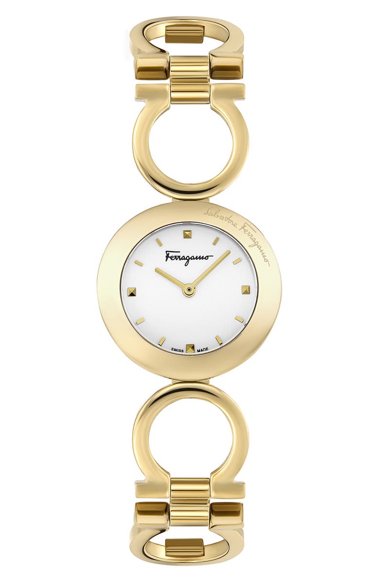 FERRAGAMO Gancino Bracelet Watch, 28mm, Main, color, 