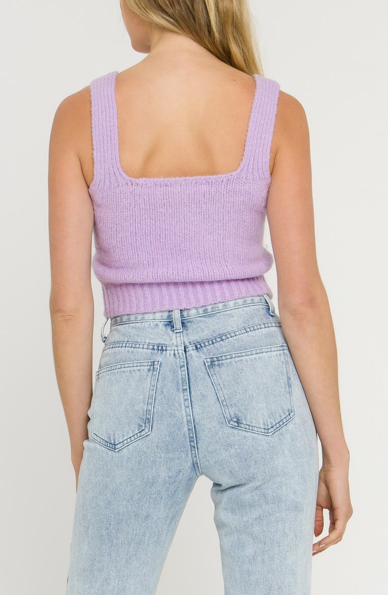 English Factory Embroidered Sweater Tank, Alternate, color, Lavender