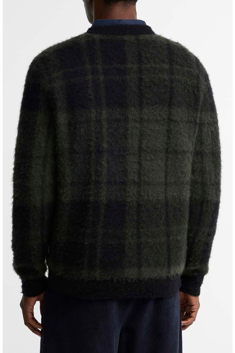 Hunham Tartan V-Neck Sweater, Alternate, color, BLACK