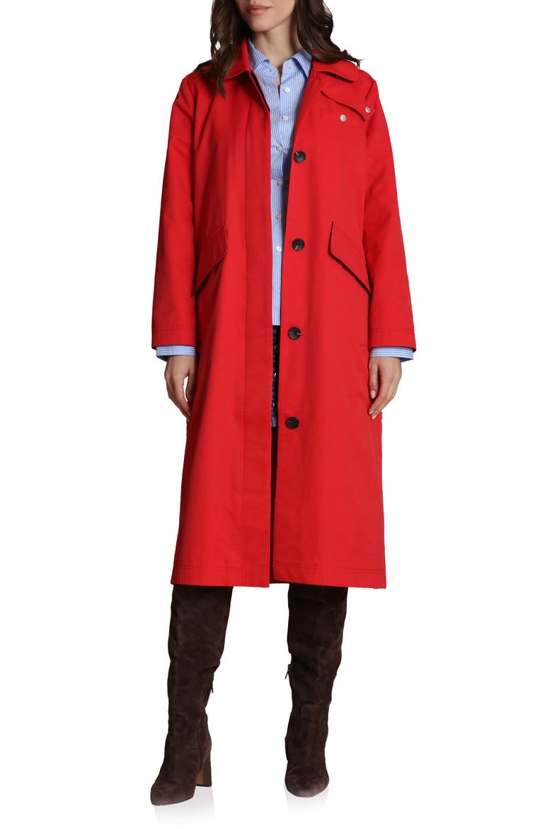 Side Snap Cotton Blend Barn Coat, Main, color, TOMATO