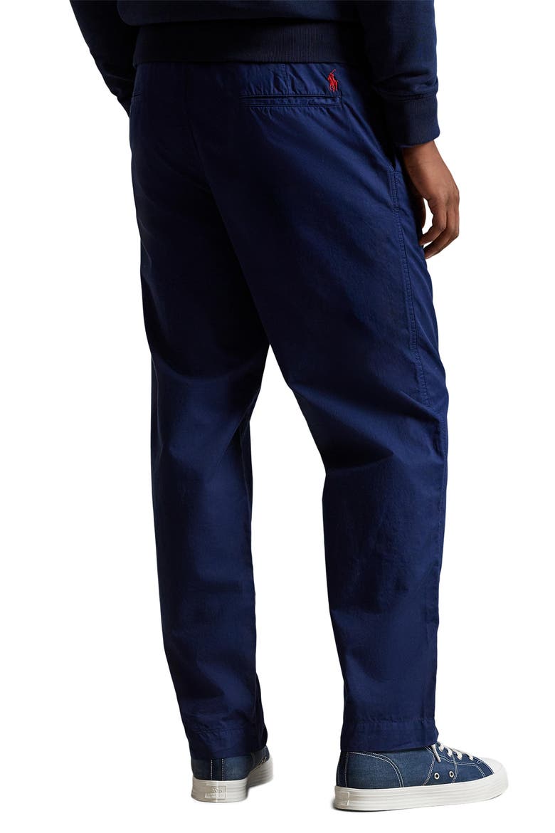 Prepster Pleated Cotton Twill Easy Drawstring Pants, Alternate, color, SPRING NAVY