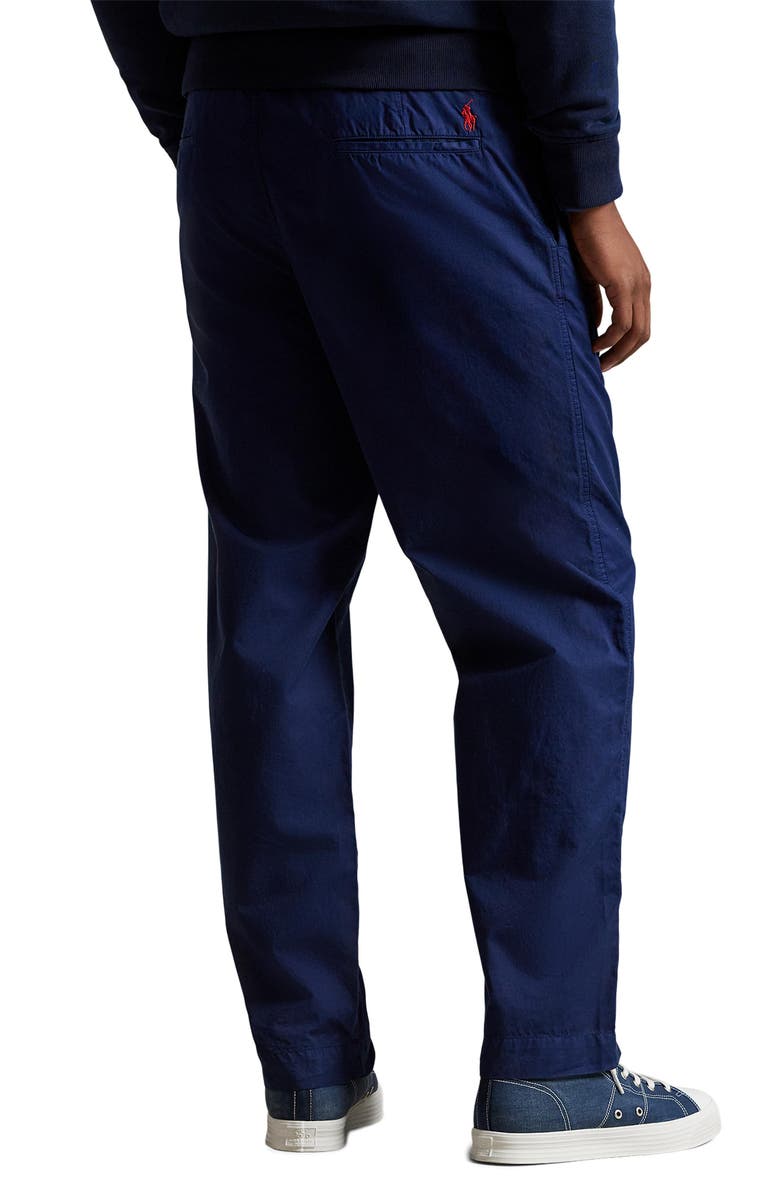 Polo Ralph Lauren Prepster Pleated Cotton Twill Easy Drawstring Pants, Alternate, color, Spring Navy