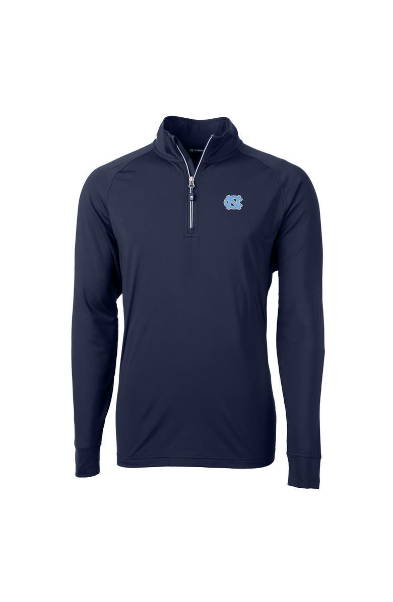 Cutter & Buck Men's Cutter & Buck Navy North Carolina Tar Heels Adapt Eco Knit Quarter-Zip Pullover Jacket, Main, color, Navy