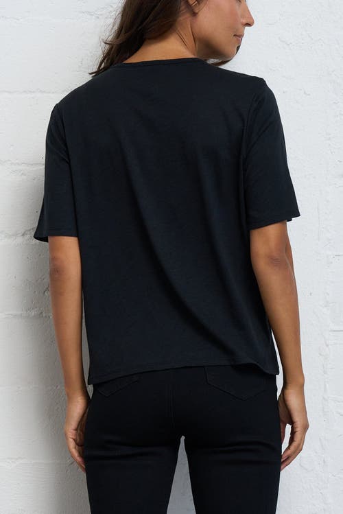 Franne Golde Slub Jersey Elbow Sleeve Crewneck Tee