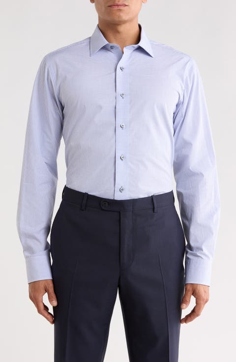 Trim Fit Mini Graph Checked Cotton Shirt