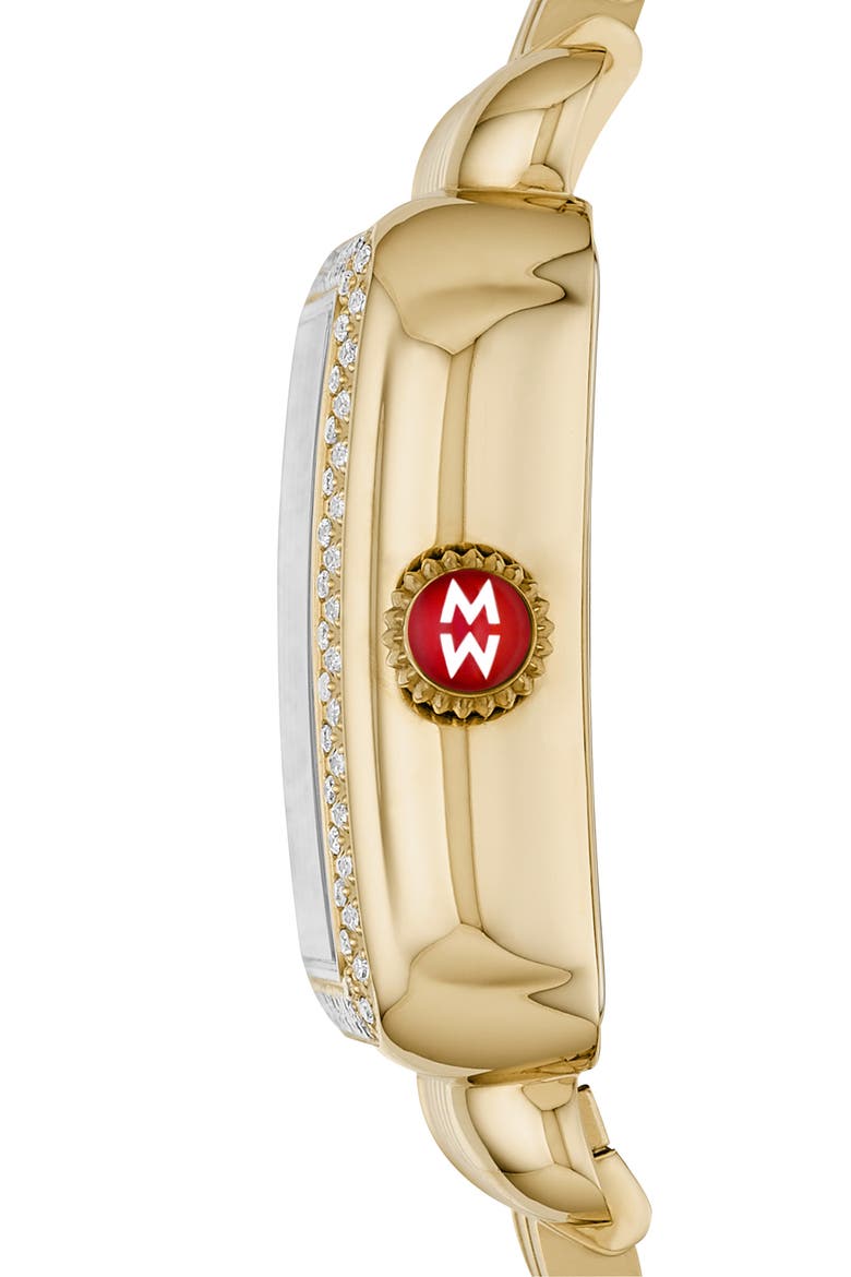 Deco Madison Diamond Dial Two-Tone Bracelet Watch, 33mm, Alternate, color, GOLD/ SILVER