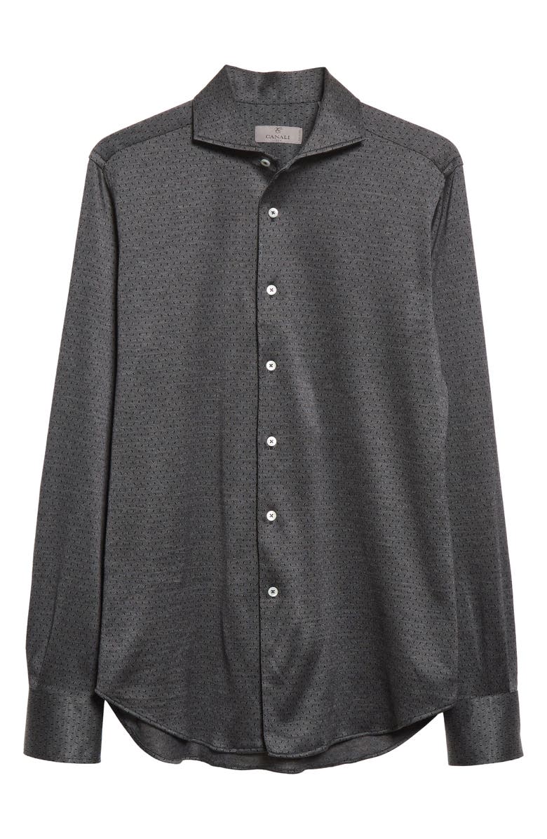 Canali Deco Cotton Jersey Dress Shirt, Alternate, color, 