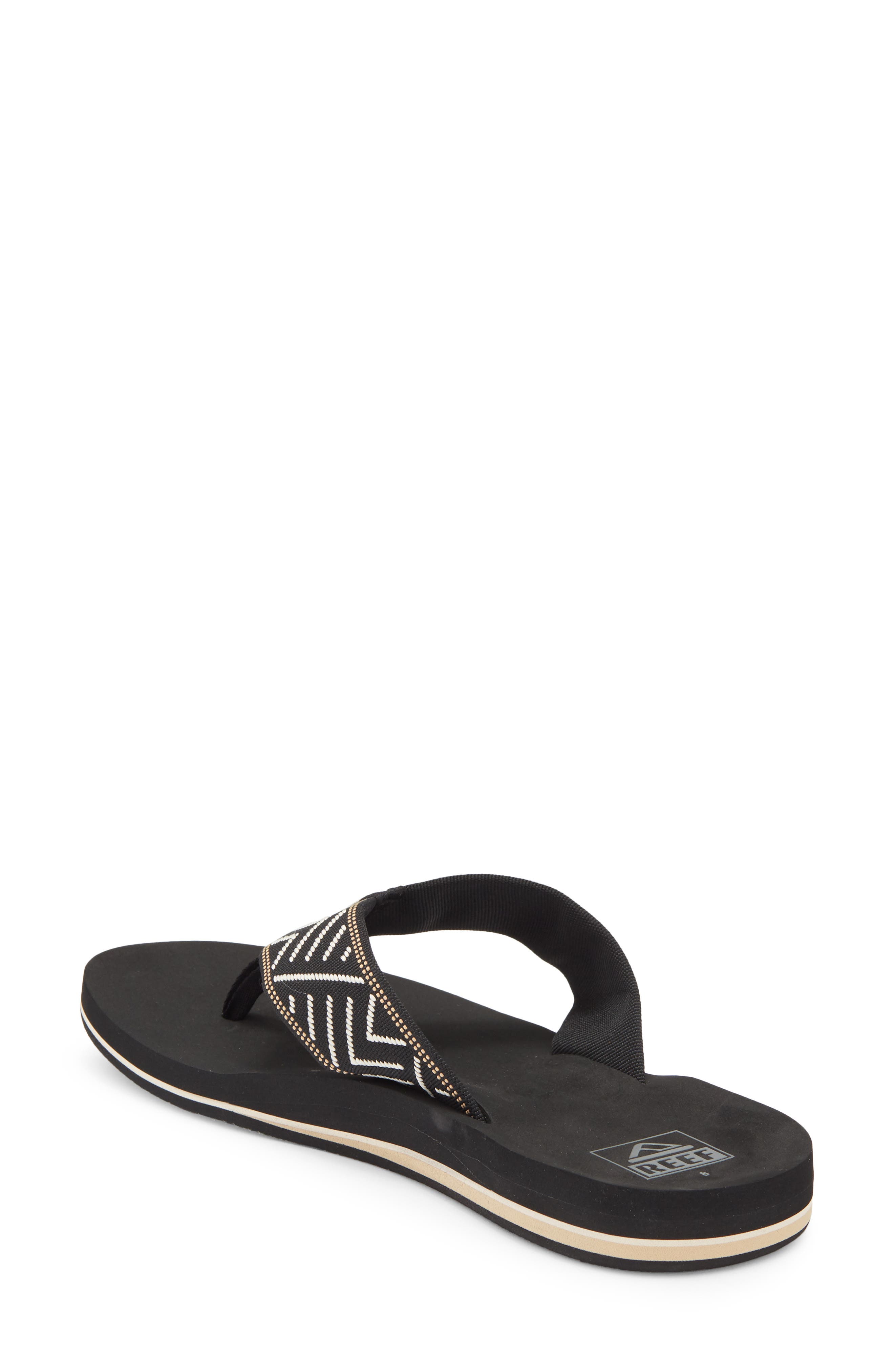 Reef Spring Woven Strap Flip Flop, Alternate, color, Black/Cream
