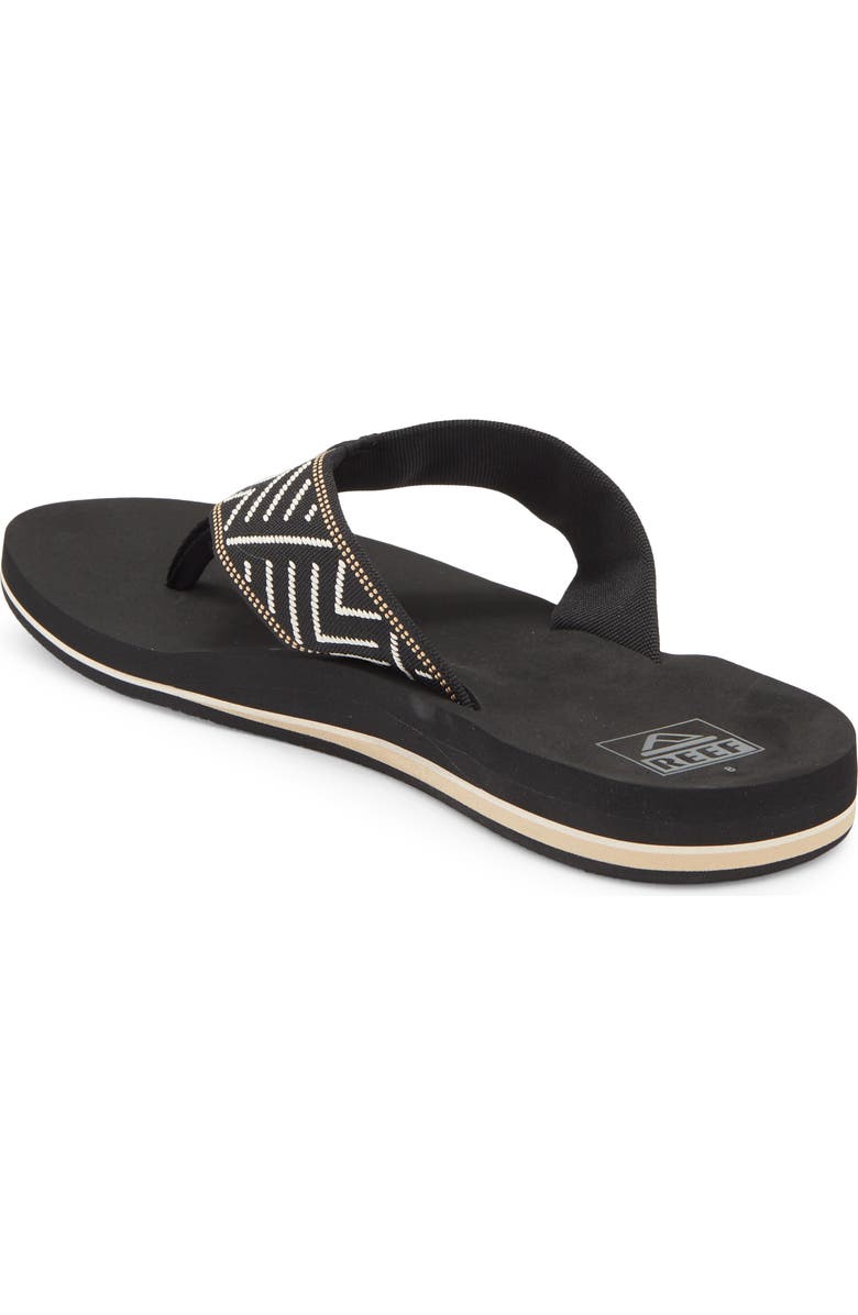 Reef Spring Woven Strap Flip Flop, Alternate, color, Black/Cream