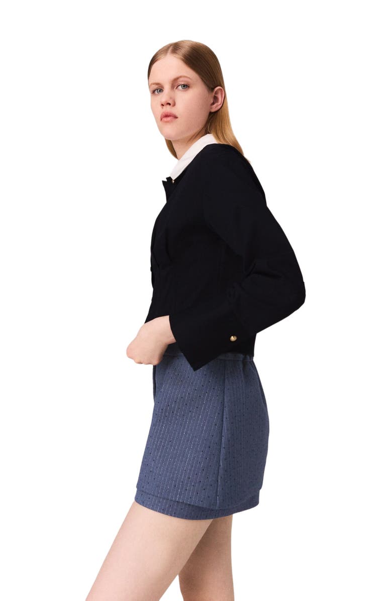 maje Rhinestone shorts, Alternate, color, Blue