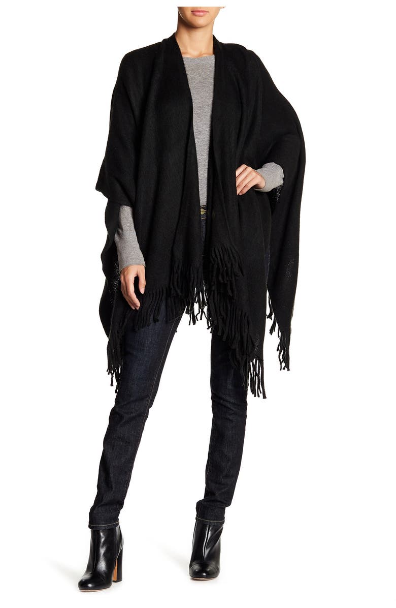 Vince Camuto Feels Like Home Ruana, Main, color, Black