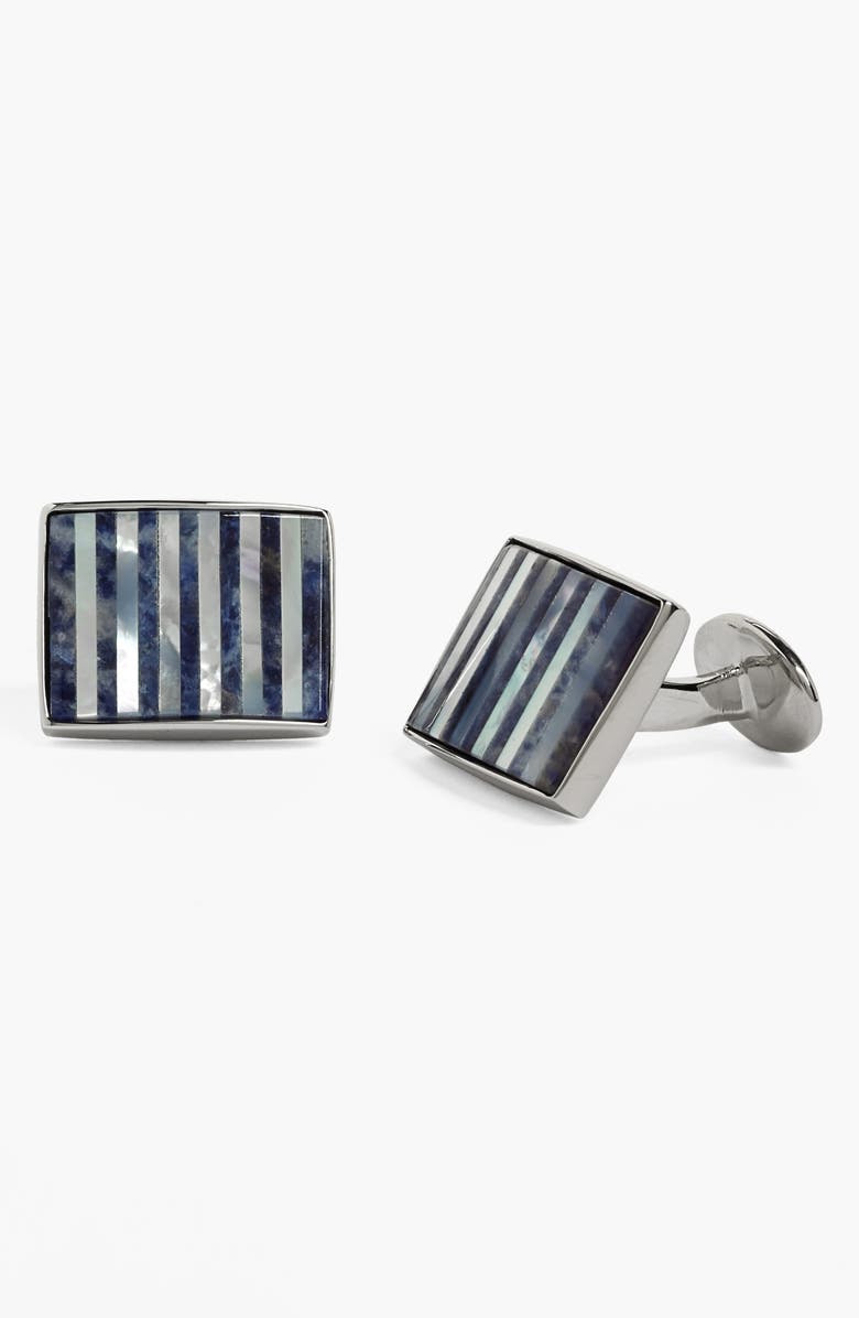 David Donahue Mother-of-Pearl & Sodalite Cuff Links, Alternate, color, Silver/ Mother Of Pearl