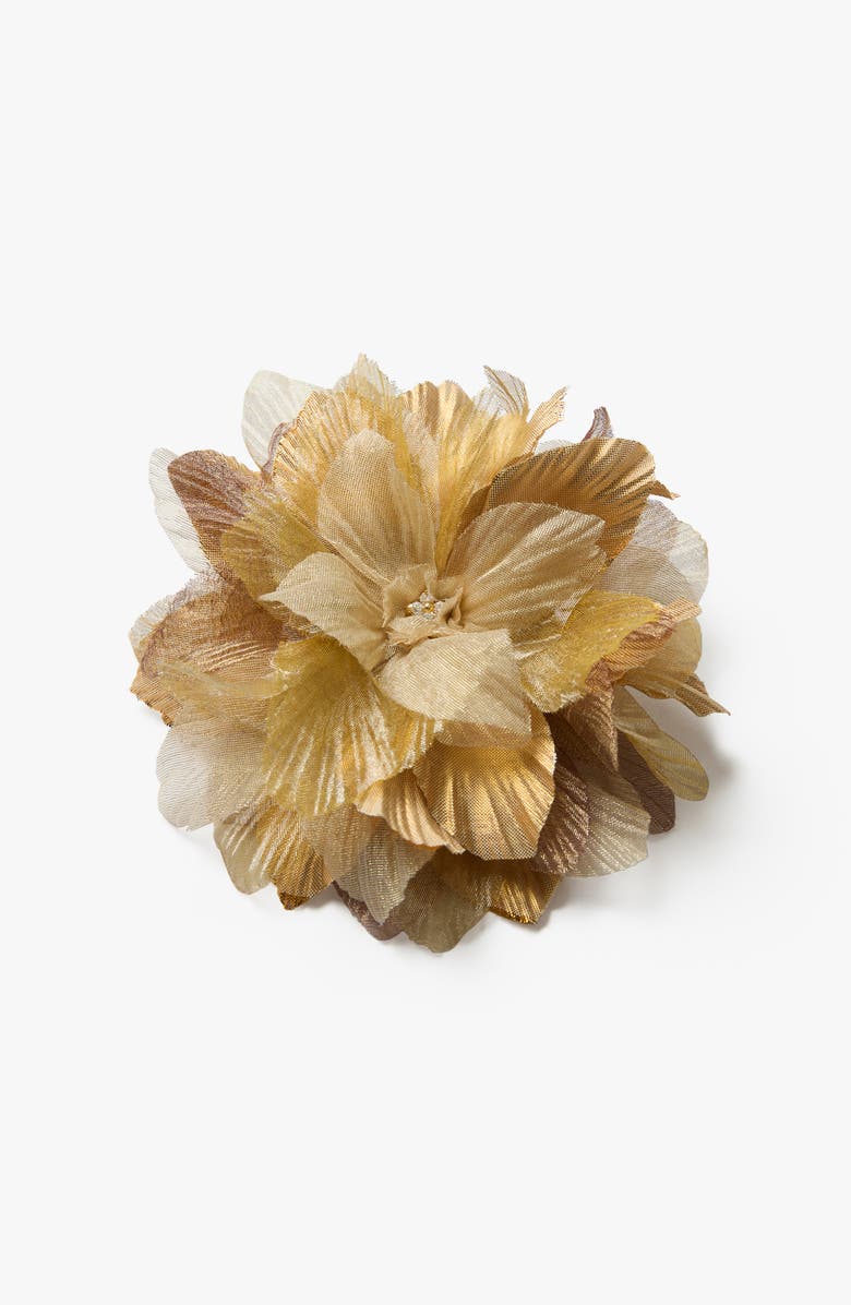 Helena Simon The Golden Poinsettia Floral Brooch, Alternate, color, Gold