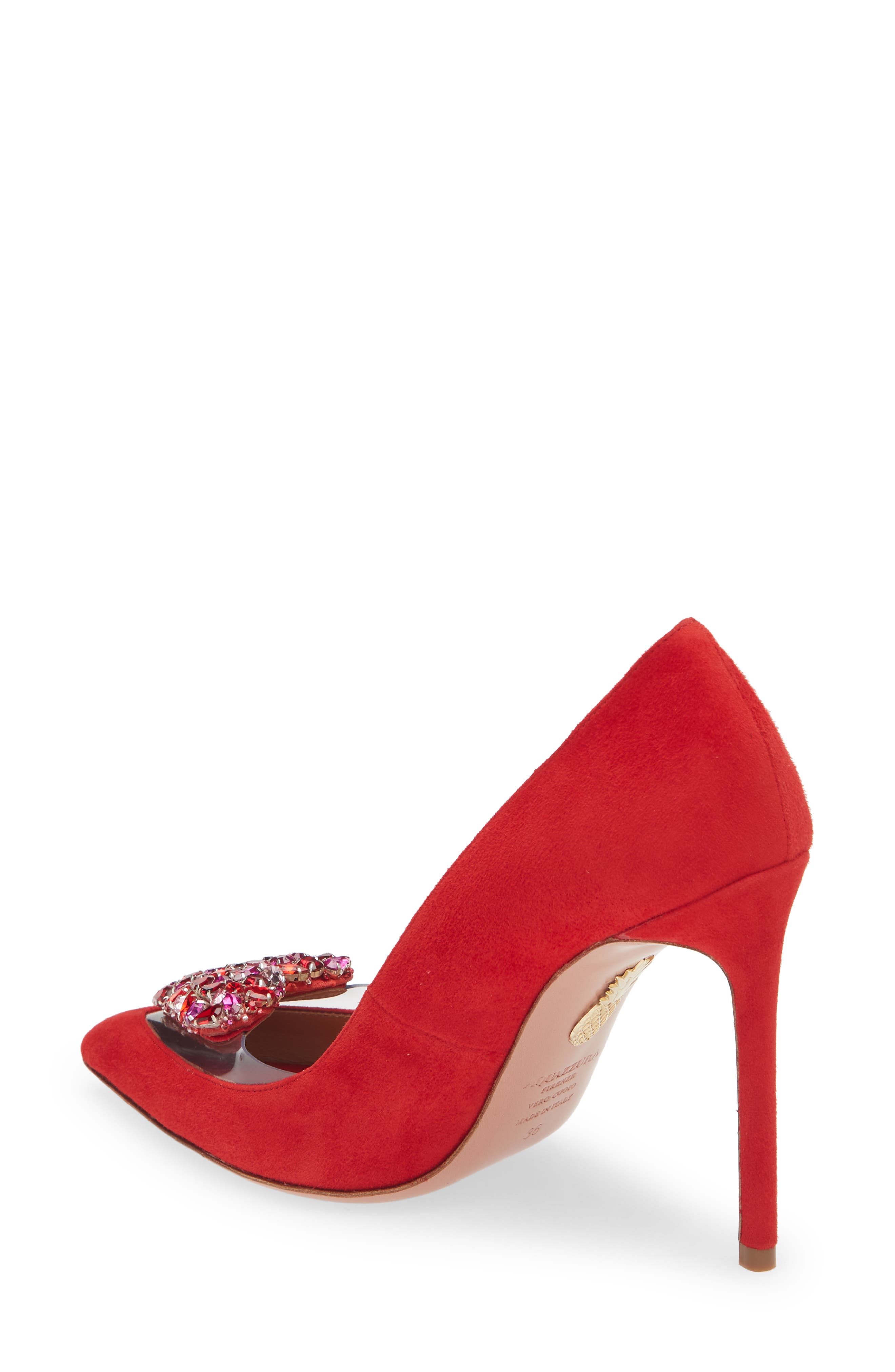 Aquazzura Love Me Pavé Heart Pointed Toe Pump, Alternate, color, 