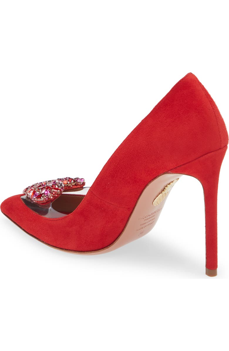 Aquazzura Love Me Pavé Heart Pointed Toe Pump, Alternate, color,