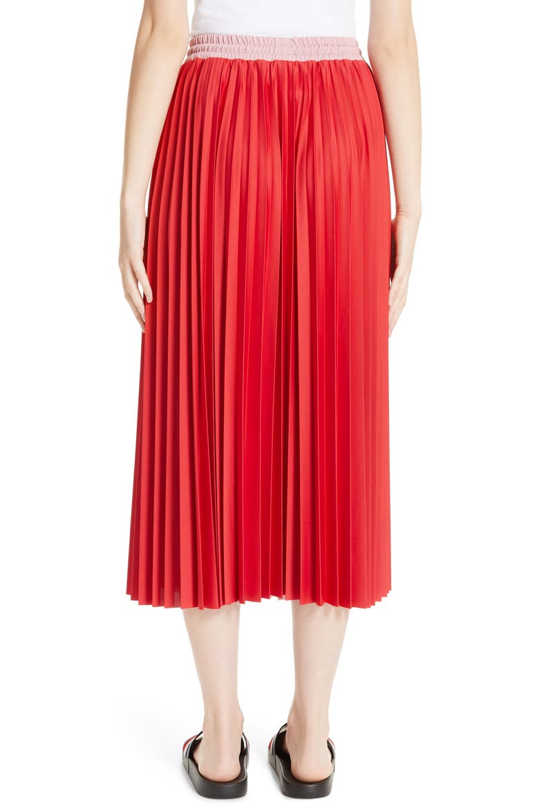 Colorblock Pleated Skirt, Alternate, color, MEDIUM RED