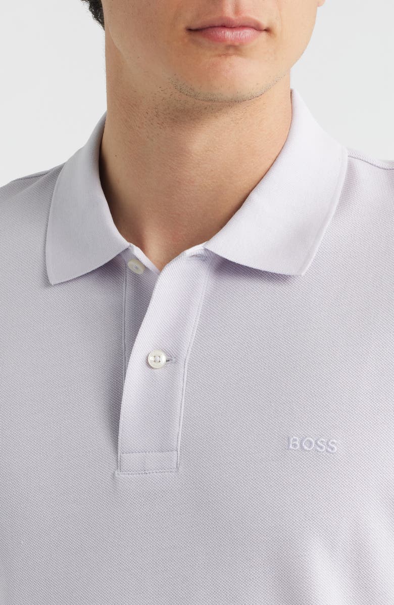 BOSS Pallas Cotton Piqué Polo, Alternate, color, Light/ Pastel Purple