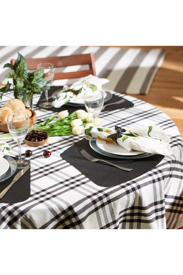 Solid Round Placemat Set/6, Alternate, color, Black