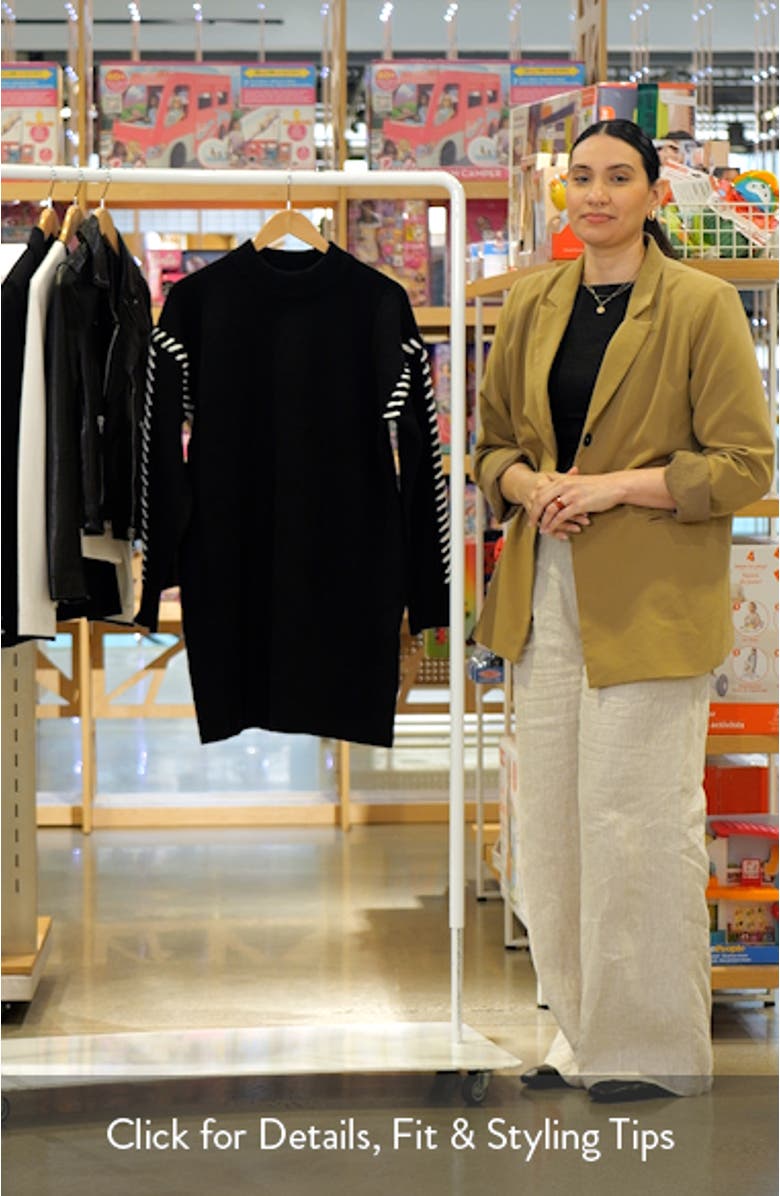 Whipstitch Long Sleeve Sweater Minidress, sales video thumbnail