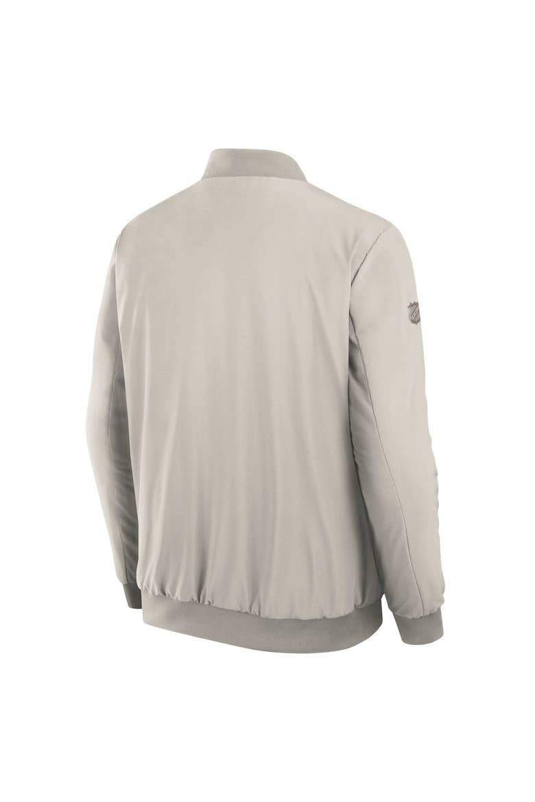 Men's Fanatics Cream Seattle Kraken Authentic Pro Road Full-Zip Bomber Jacket, Alternate, color, Cream