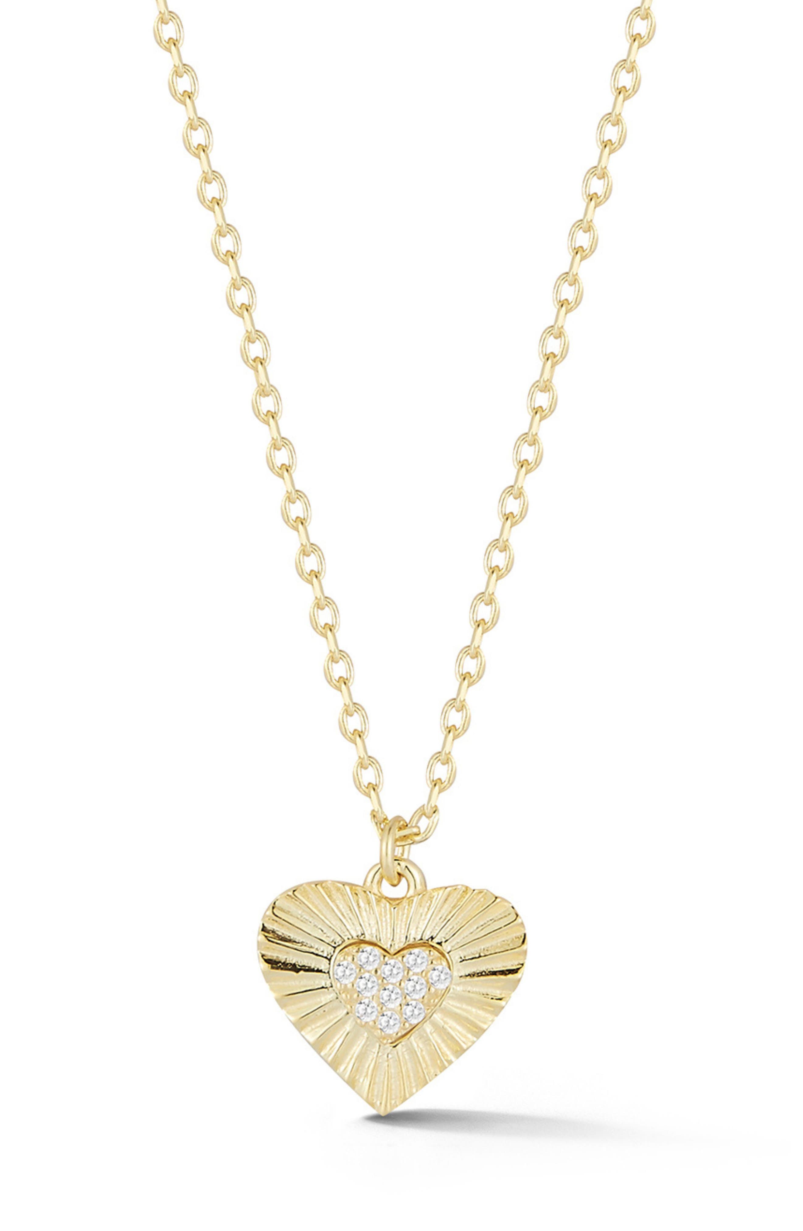 SPHERA MILANO Cubic Zirconia Burst Heart Pendant Necklace