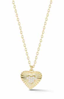 SPHERA MILANO Cubic Zirconia Burst Heart Pendant Necklace