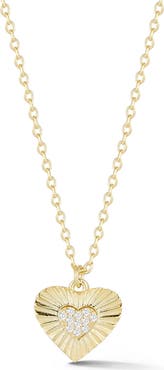 SPHERA MILANO Cubic Zirconia Burst Heart Pendant Necklace