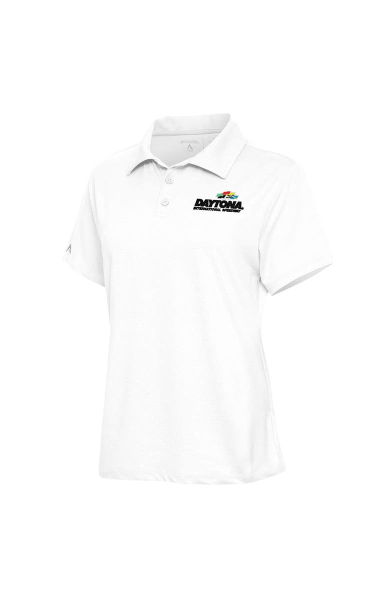 ANTIGUA Women's Antigua  White Daytona International Speedway Motivated Polo, Main, color, 
