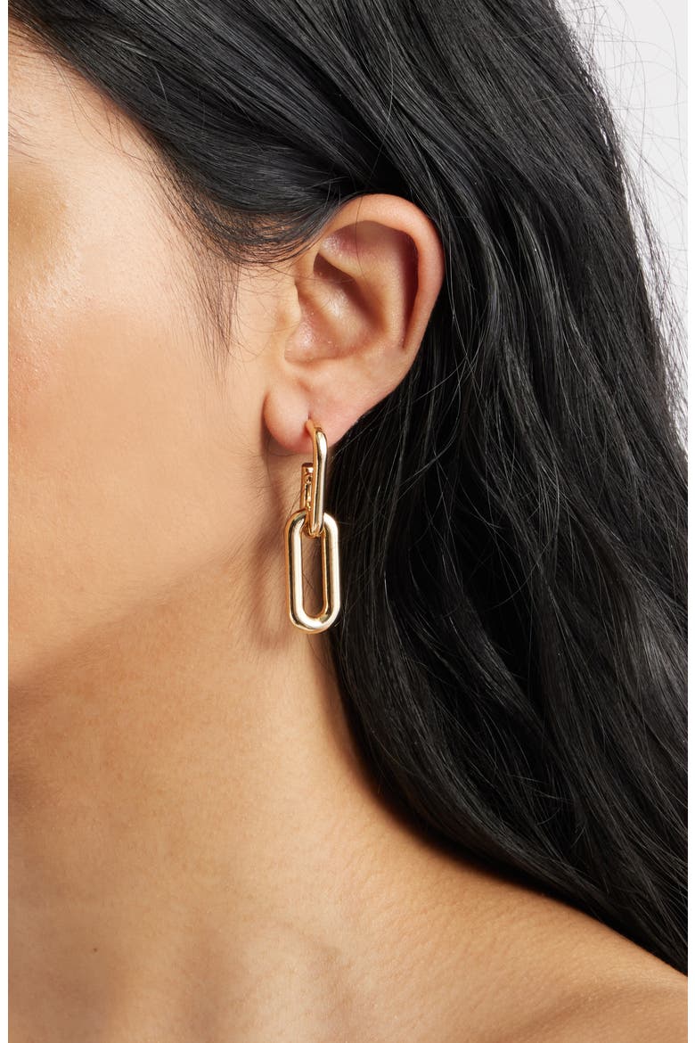 Oval Link Drop Earrings, Alternate, color, GOLD