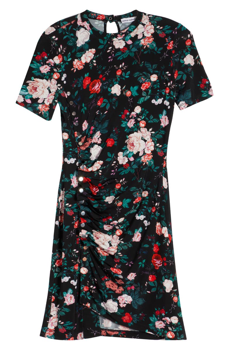 Rabanne Floral Print Ruched Jersey Minidress, Alternate, color,