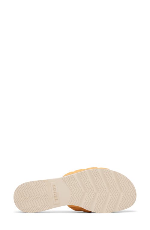Sorel Ella Iii Quilted Puff Slide Sandal In Yellow Ray/honey White