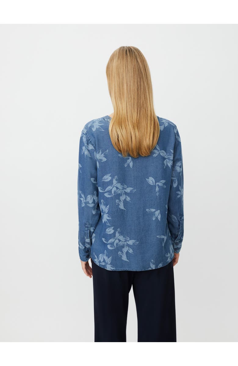 Masai Copenhagen MaDariane Denim Floral Print Blouse, Alternate, color, Blue Denim