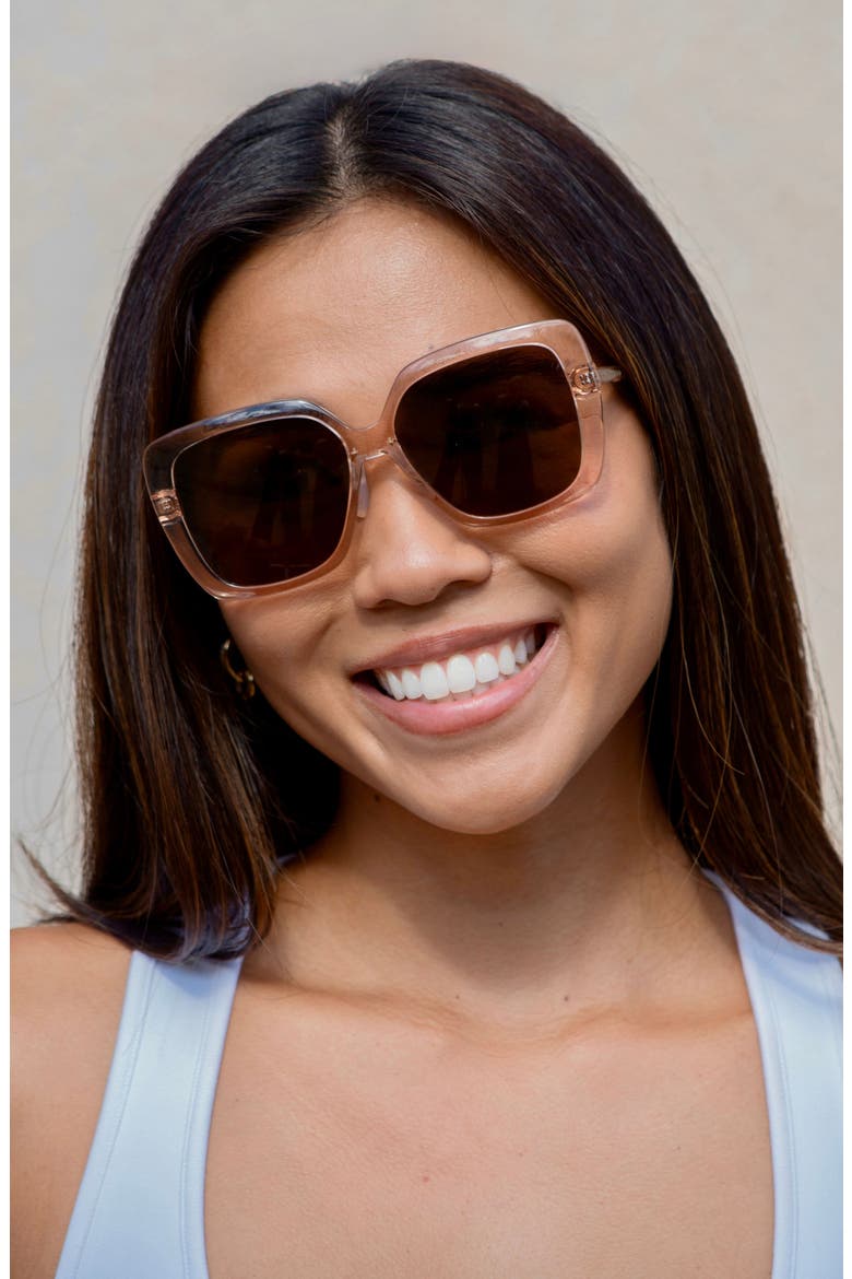 Lani Polarized ContourBridge™ Square Sunglasses, Alternate, color, GUAVA MIMOSA
