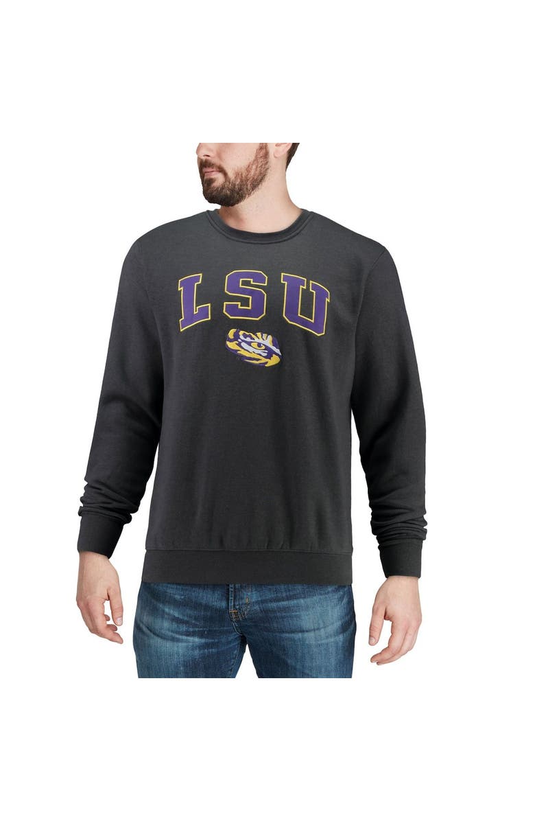 COLOSSEUM Men's Colosseum Charcoal LSU Tigers Arch & Logo Crew Neck Sweatshirt, Alternate, color, Charcoal