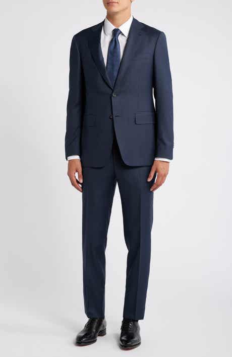 Canali Kei Trim Fit Navy Wool Suit